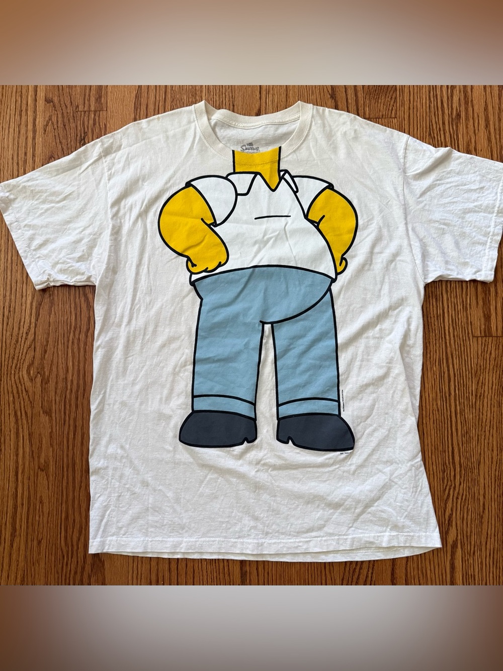 The Simpsons Men's XL White Short Sleeve Graphic Crew Neck Cotton T-Shirt